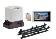 FAAC 740 Slide Gearmotor Kit with 7″ Intercom Silver